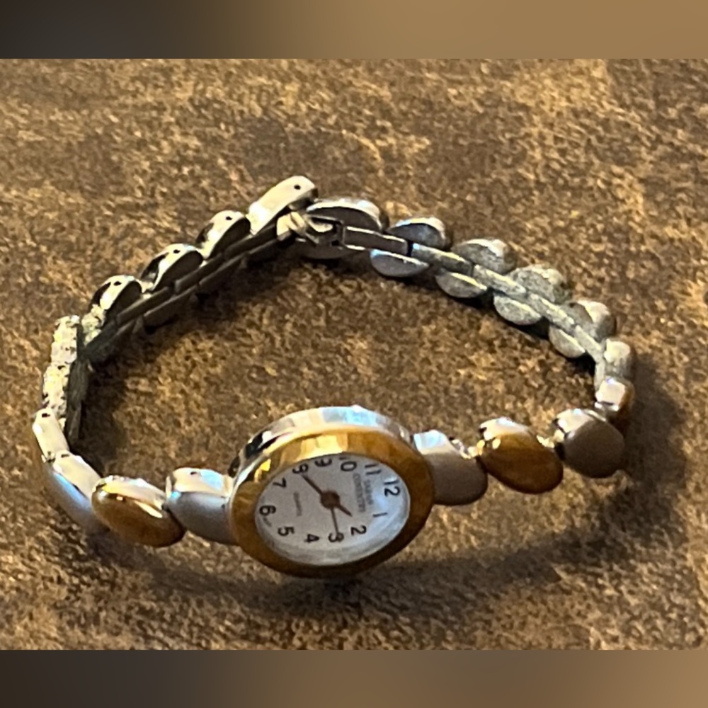 Sarah Coventry Watch Women Silver Gold Two toned link watch